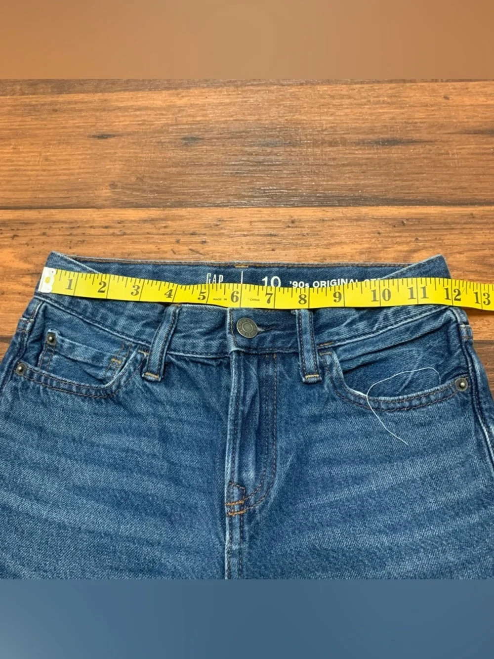 Gap Kids 90's Original Straight Jeans Blue Denim Adjustable Waist Size 10 Cotton - Picture 4 of 8